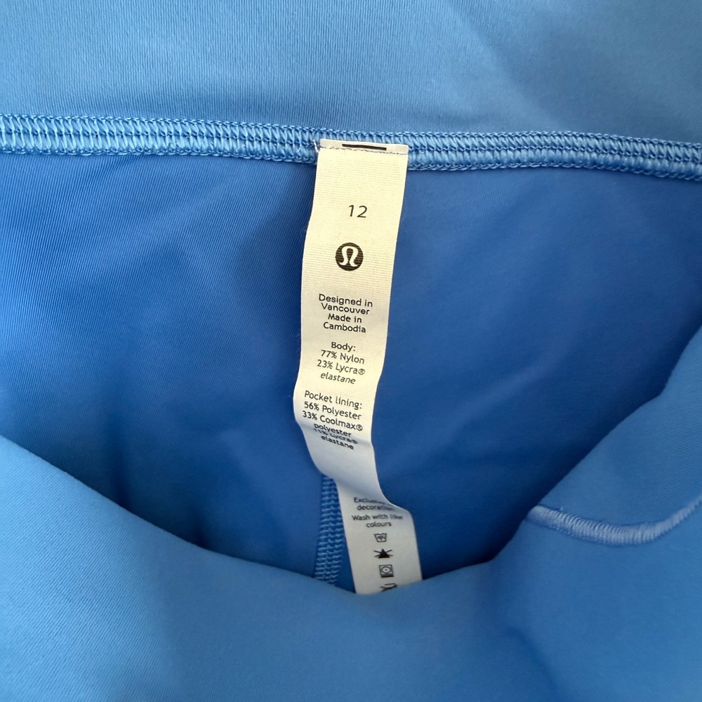 Lululemon Leggings Tights Cropped Pants Blue High Rise 12 Yoga Pilates Workout - Picture 9 of 10